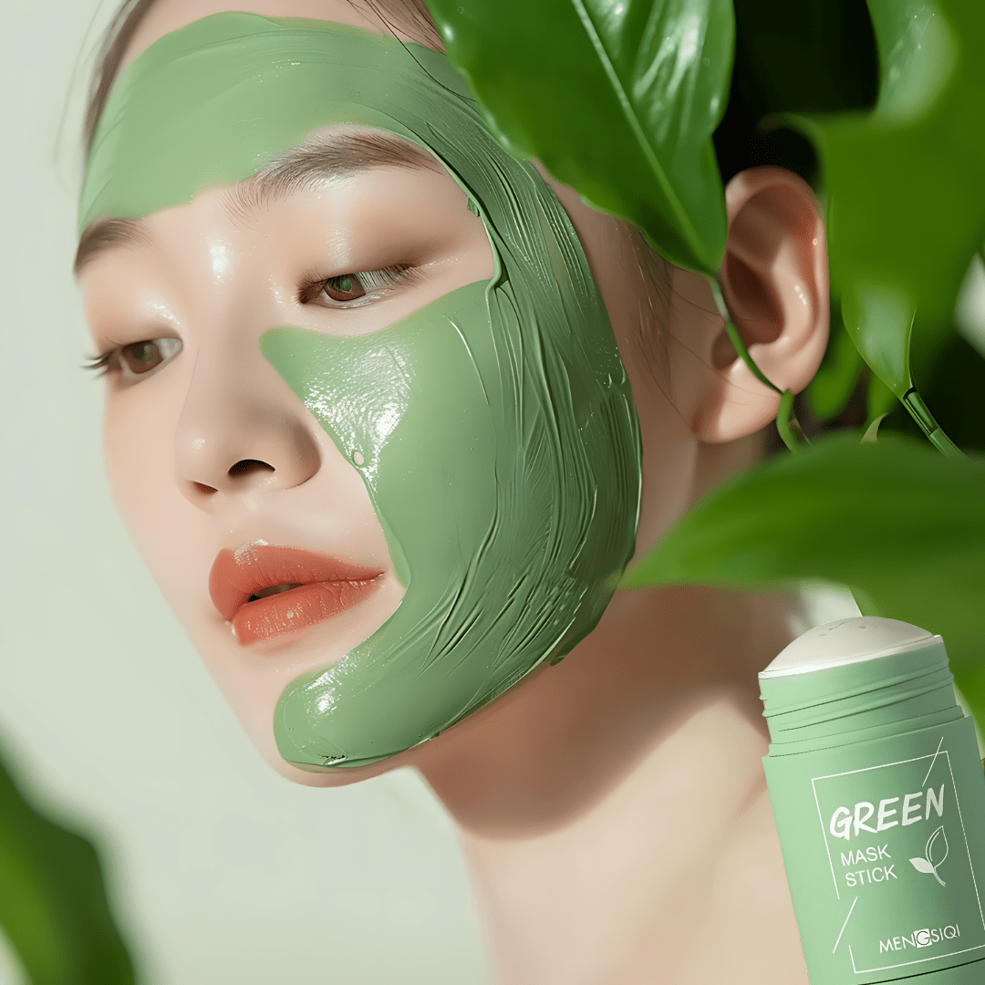 Groene Thee Masker Kleistick Gezichtsmasker Huidverzorging Porieloos Diep